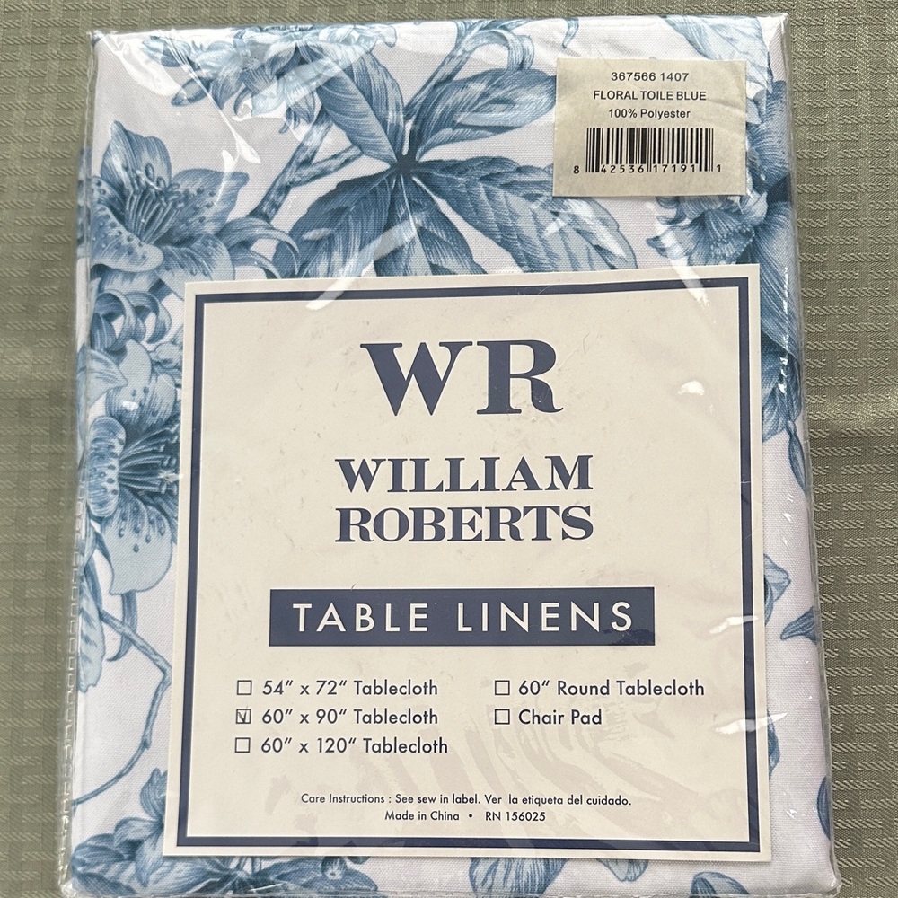 Blue Floral Table Linens